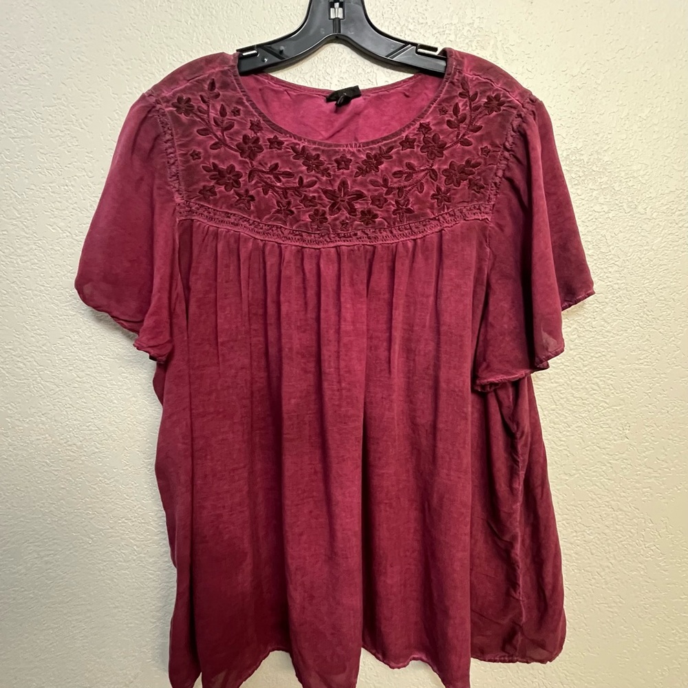 Torrid Burgundy Boho Blouse